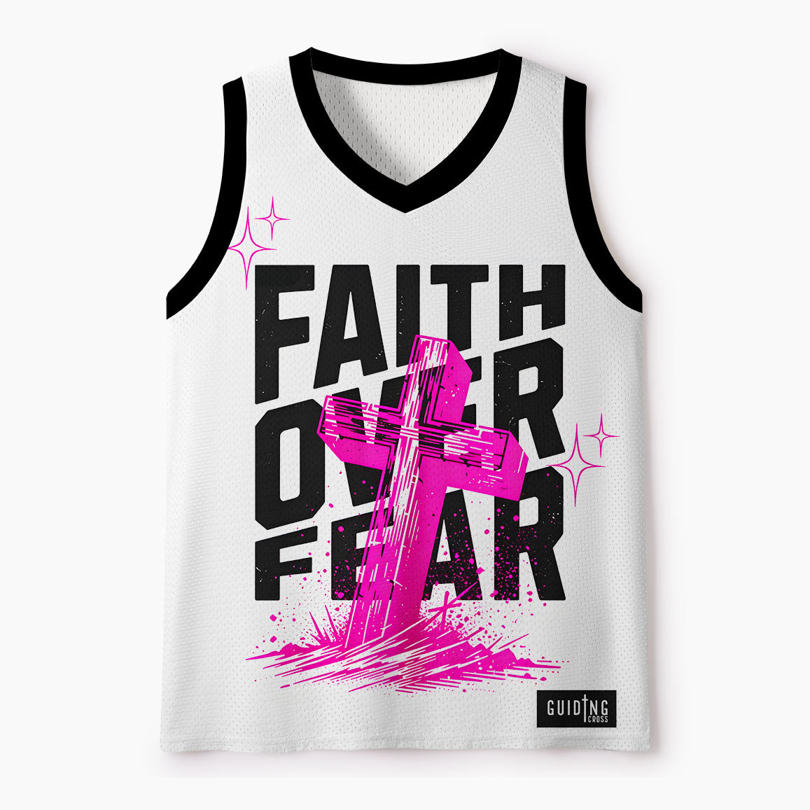 Faith Over Fear Christian Mesh Jersey Tank Top