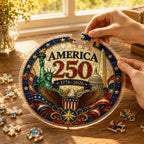 America 250th Anniversary Acrylic Puzzle Hanging Ornament â€?1776â€?026 Patriotic Window Suncatcher Decor