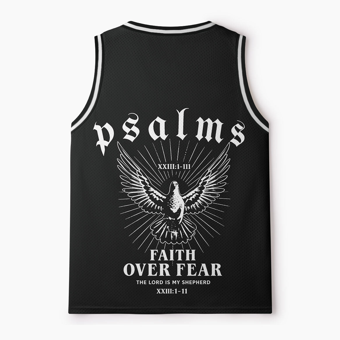Faith Over Fear Christian Mesh Jersey Tank Top