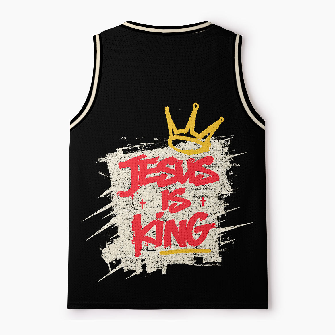 Jesus Is King Christian Mesh Jersey Tank Top