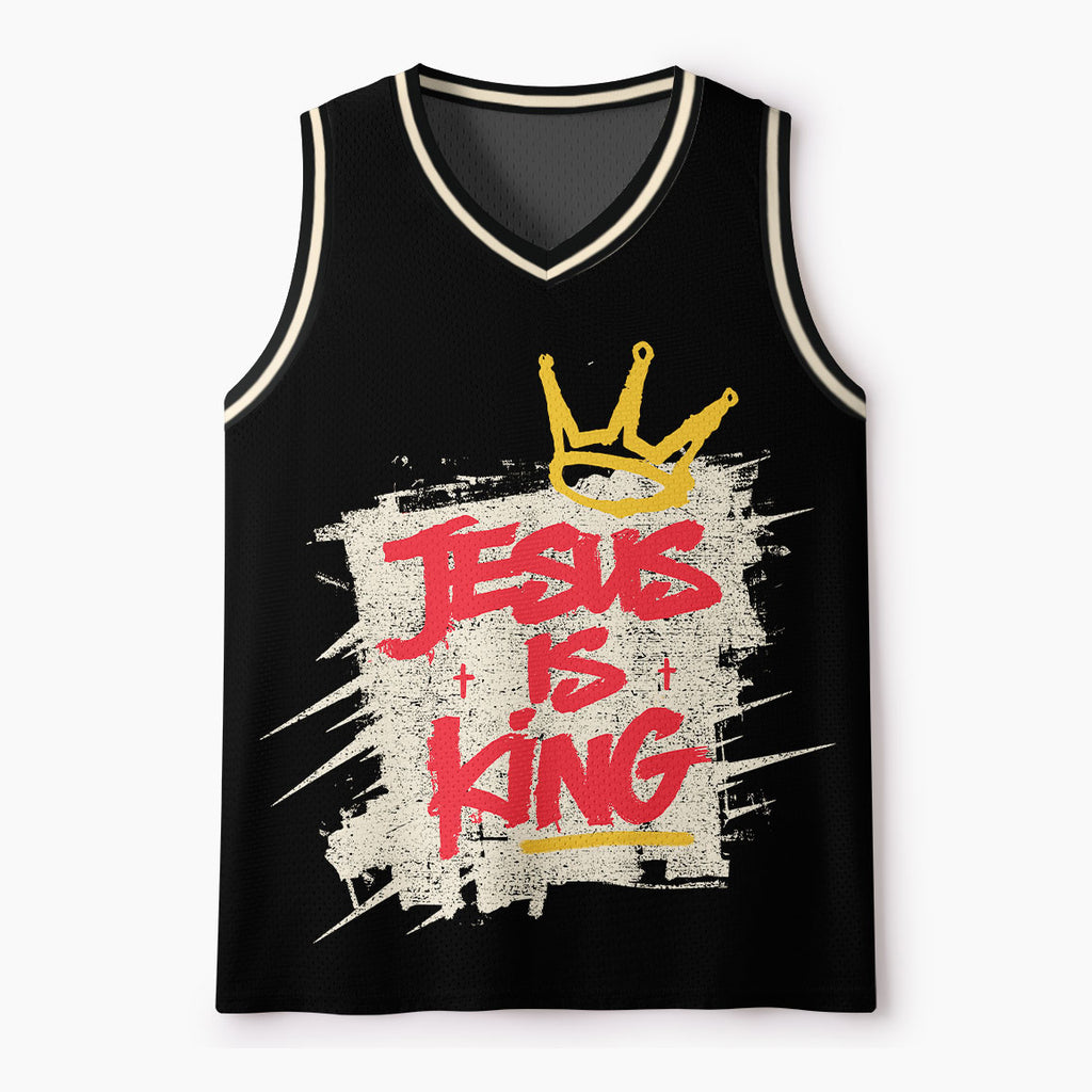 Jesus Is King Christian Mesh Jersey Tank Top
