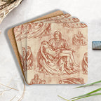 Michelangelo Art Christian Wooden Printed Coasters