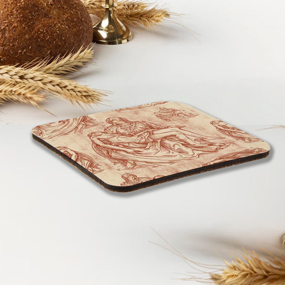 Michelangelo Art Christian Wooden Printed Coasters