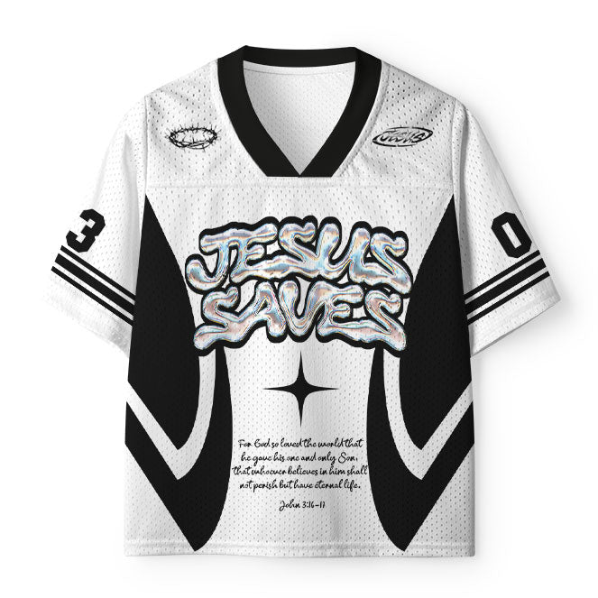 Jesus Saves Christian Kid Mesh Jersey & Shorts