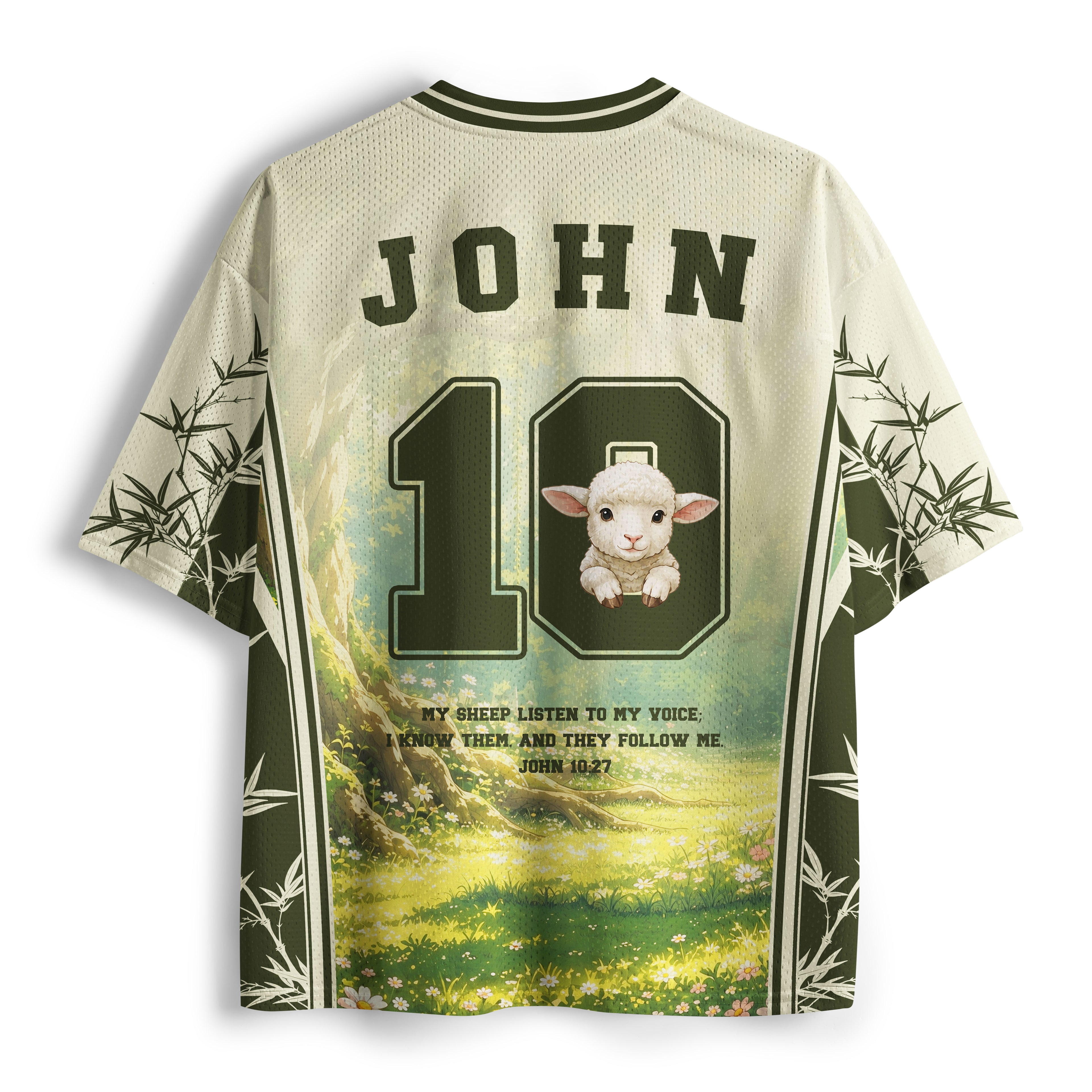 My Sheep Listen To My Voice Christian Mesh Jersey