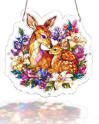 Deer in Bloom Light Suncatcher-Acrylic Window Art