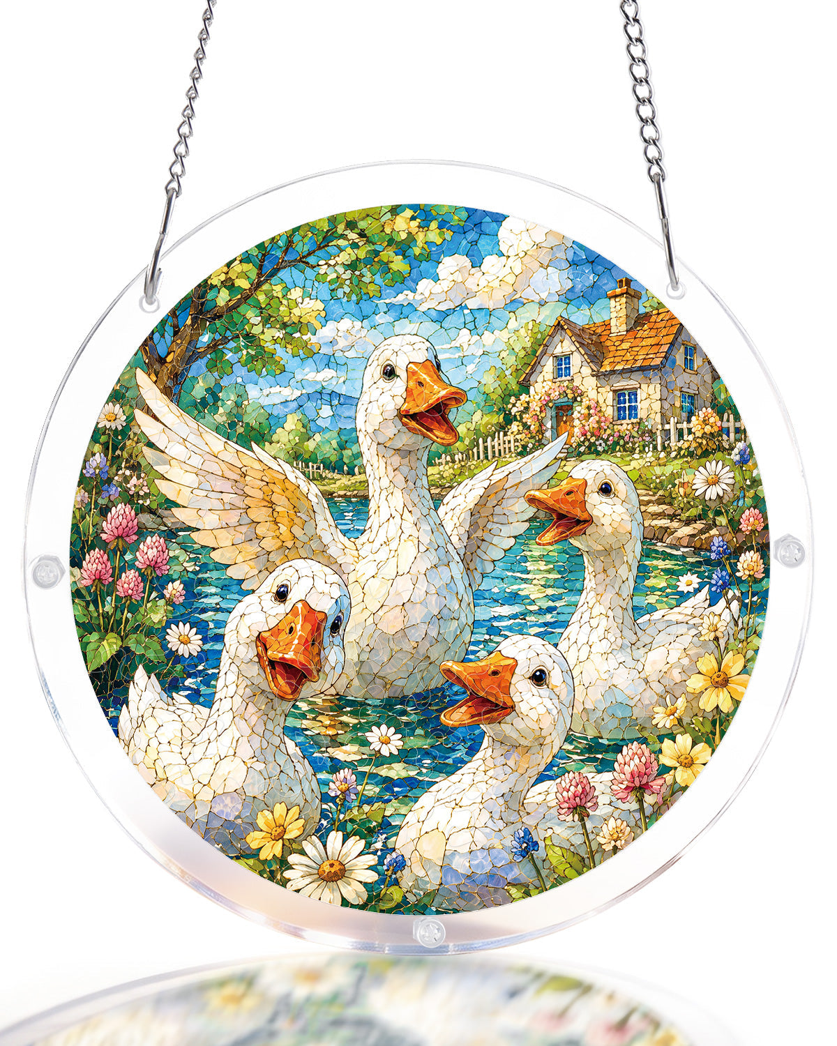 Lakeside Goose Garden Light Suncatcher-Acrylic Window Art