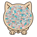 Morandi-Colored Cat/Dog Shaped Wooden Jigsaw Puzzle