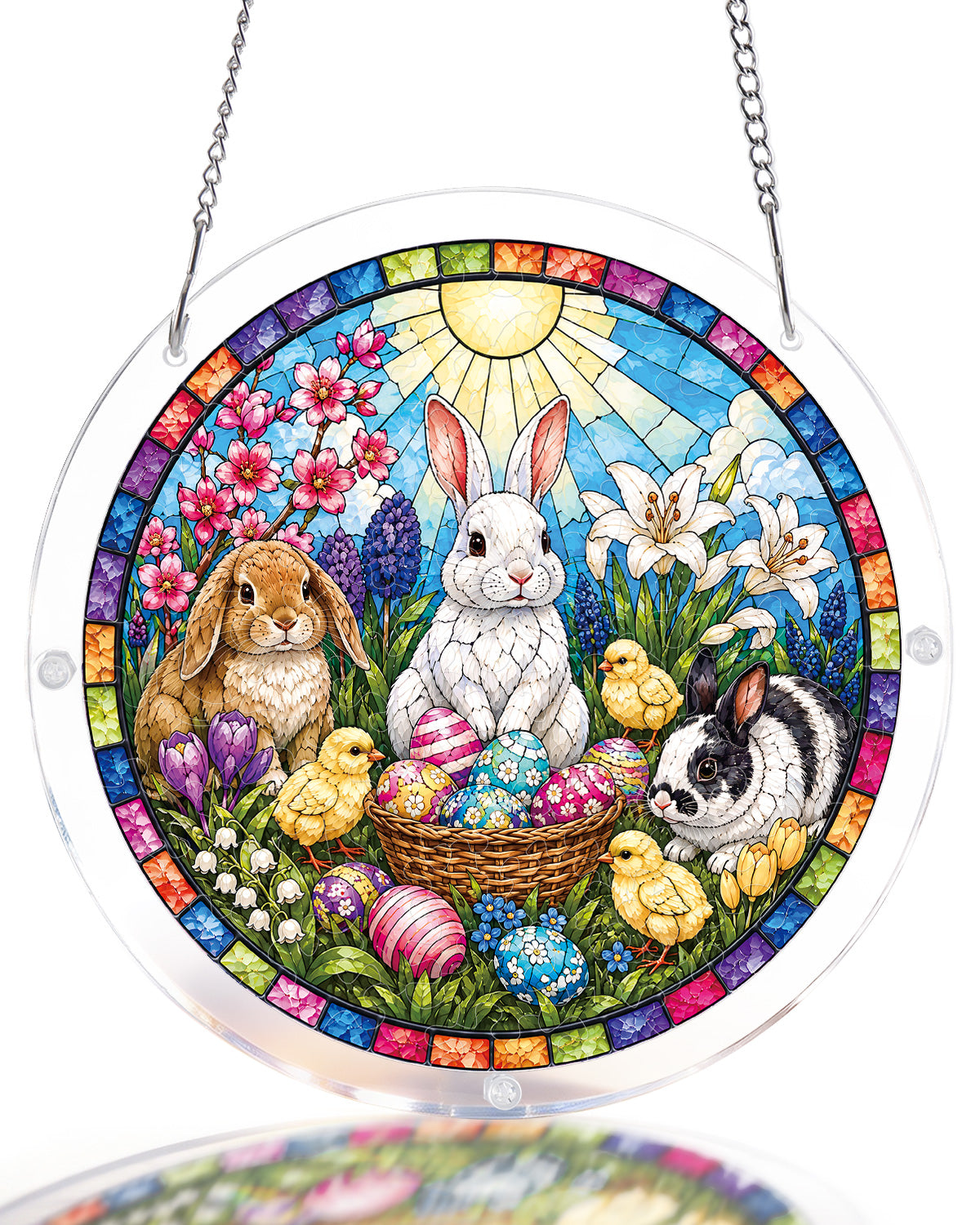 Spring Bunny Garden Light Suncatcher-Acrylic Window Art