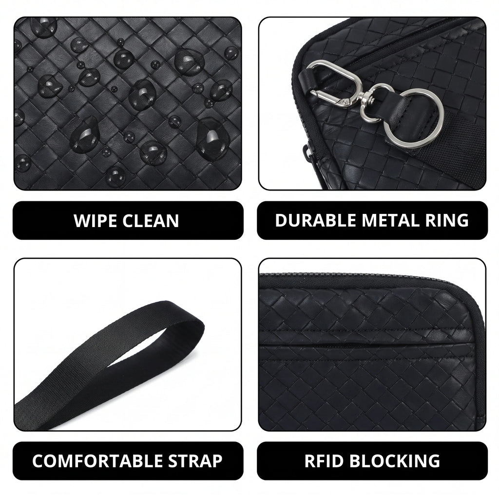 Statshy ¨C Woven Leather Crossbody Wallet