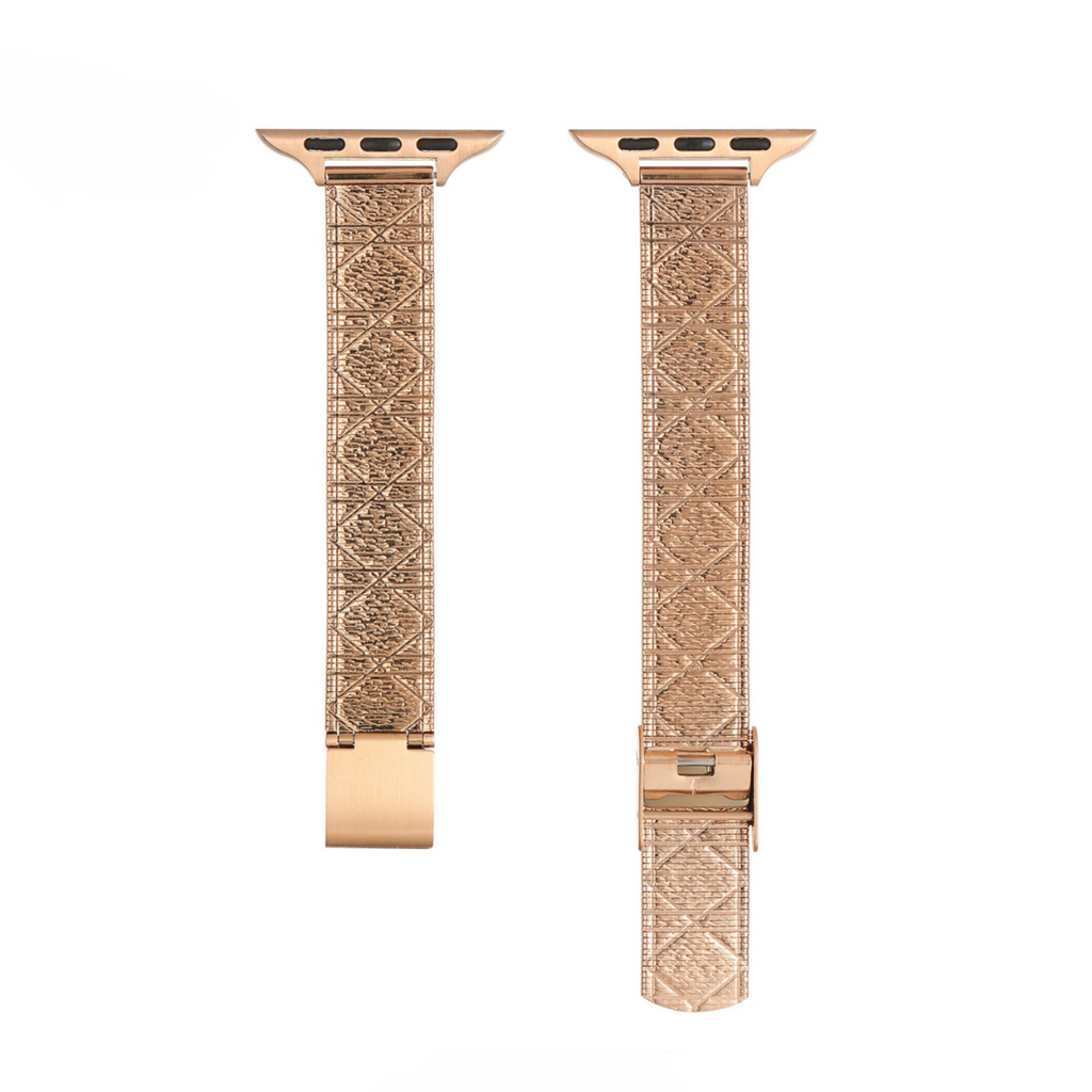 Diamond Textured Stainless Steel Watch Band for Apple Watch
