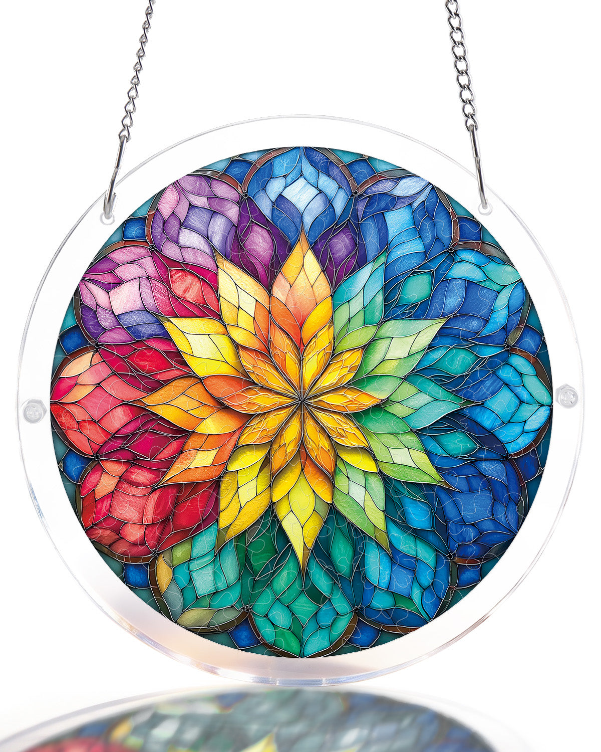 Radiant Flower Wheel Light Suncatcher-Acrylic Window Art