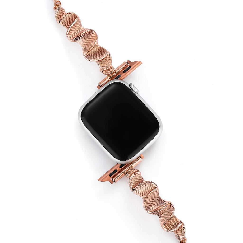 Sleek Wavy Metal Watch Band for Apple Watch