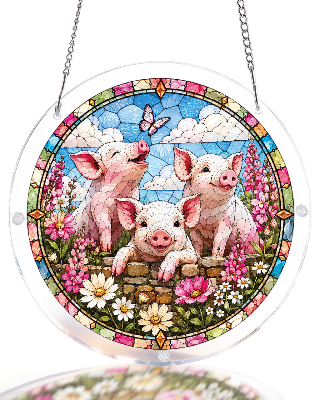 Meadow Piglets Light Suncatcher-Acrylic Window Art