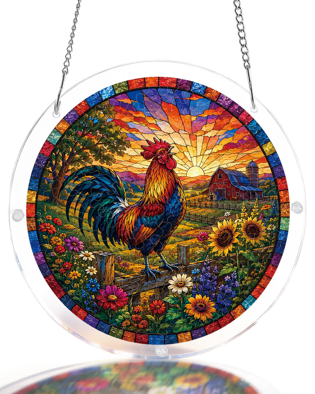 Sunrise Rooster Light Suncatcher-Acrylic Window Art