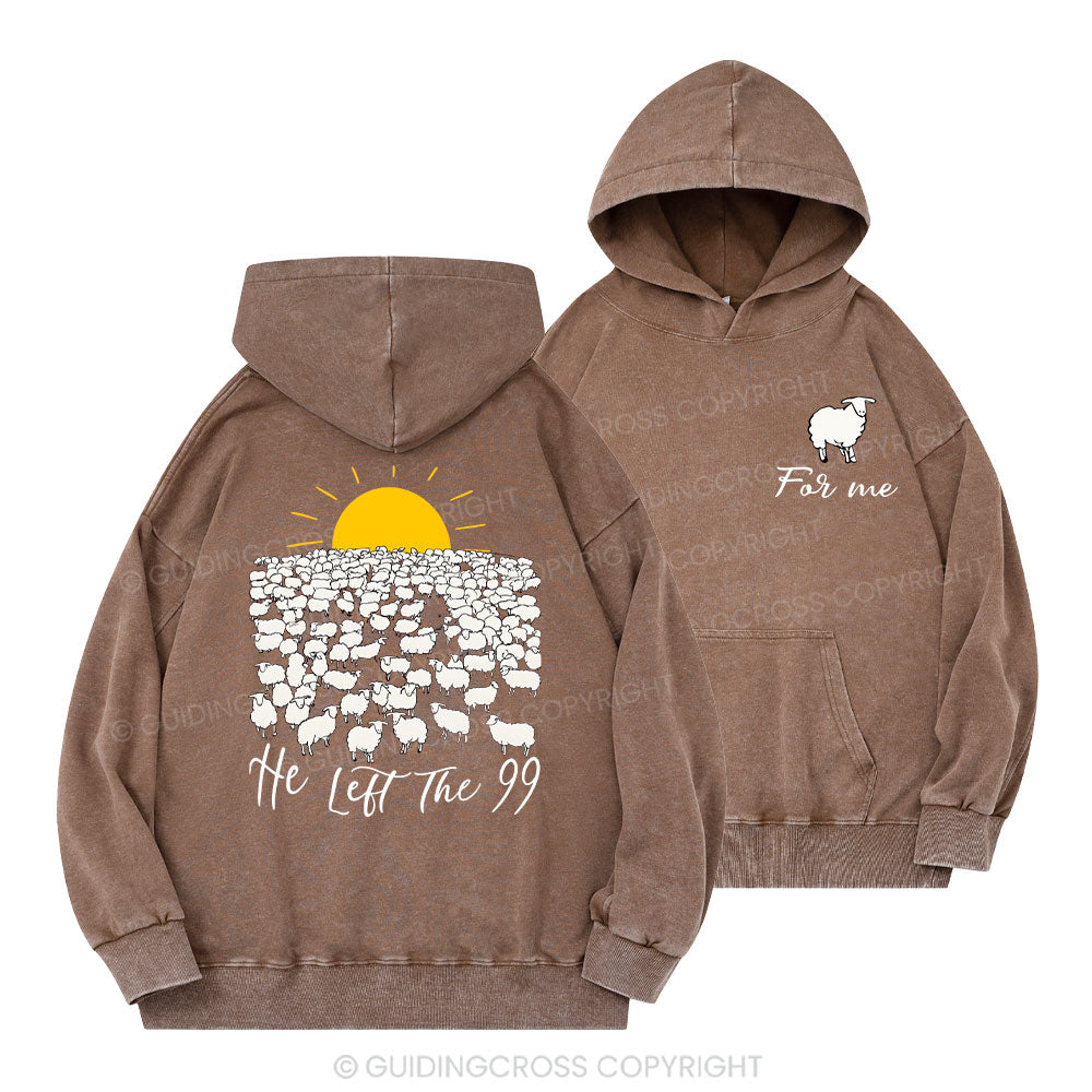 He Left The 99 Christian Washed Hoodie