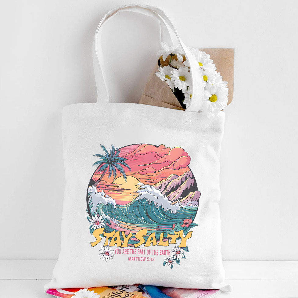 Stay Salty Christian Canvas Tote Bag