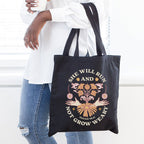 She Will Run And Not Grow Weary Christian Canvas Tote Bag