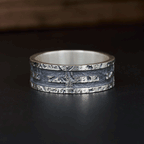 Rustic Cross Ring Christian Sterling Silver Band Ring