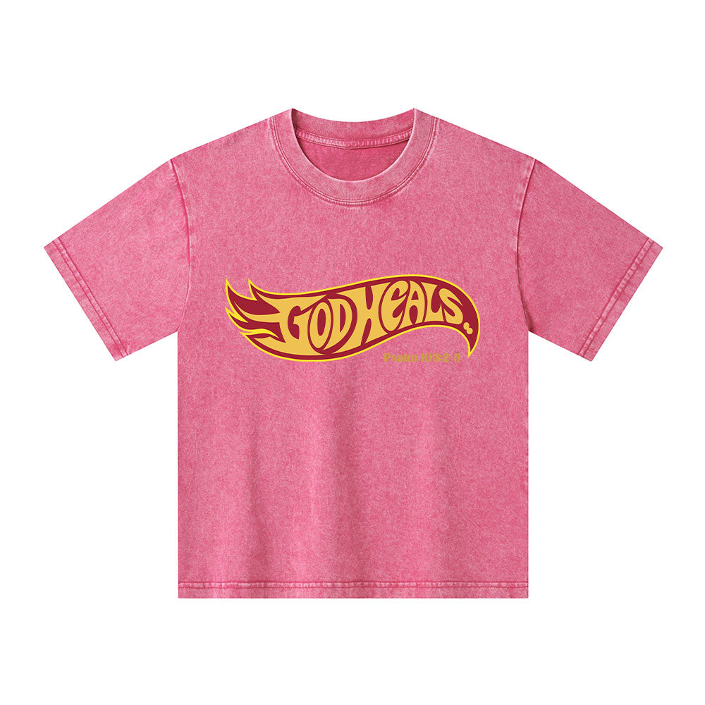 God Heals Kid Washed T-Shirt