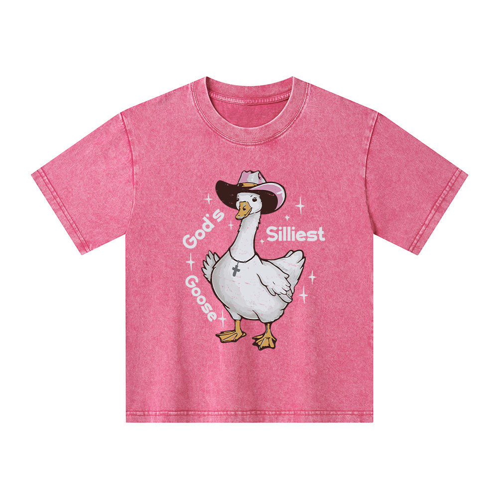 God's Silliest Goose Kid Washed T-Shirt