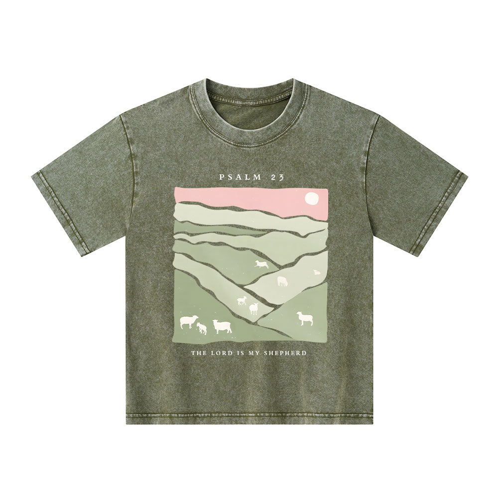 The Lord Is My Shepherd Kid Washed T-Shirt