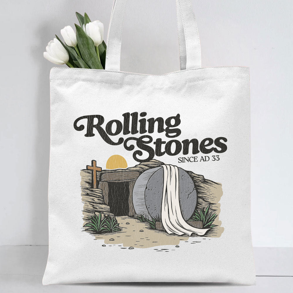 The Stone Was Rolled Away Christian Canvas Tote Bag