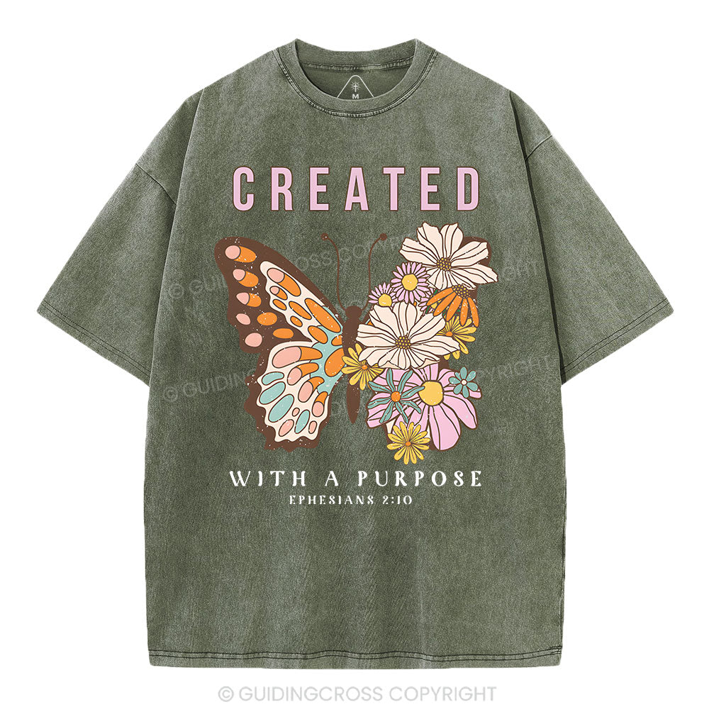 Created With A Purpose Christian Washed T-Shirt