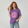 Jesus Heals Christian Puff Printed Washed T-Shirt