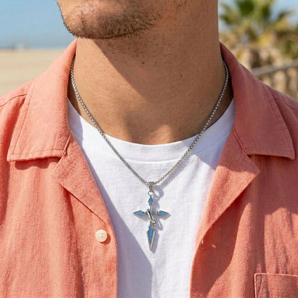 Blue Cross Christian Necklace