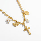 Christian Multi-Charm Faith Layered Stainless Steel Necklace