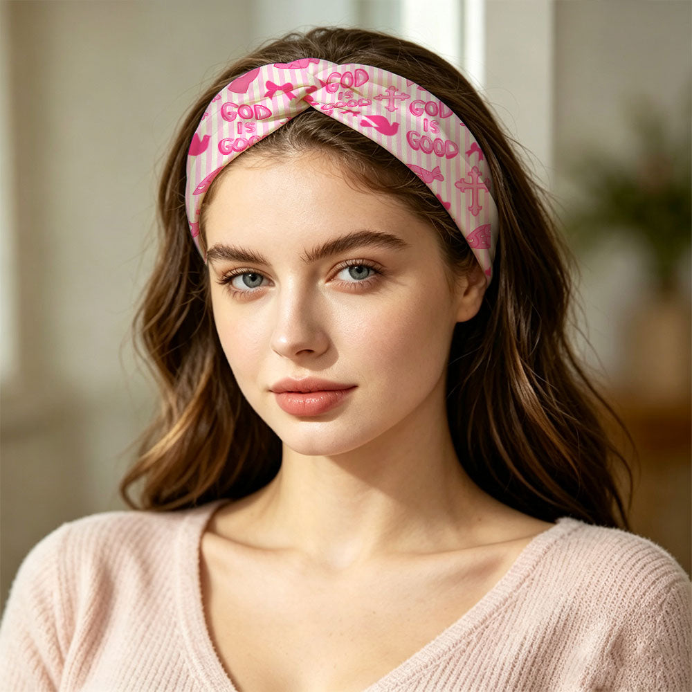 God Is Good Christian Seamless Wide Headband