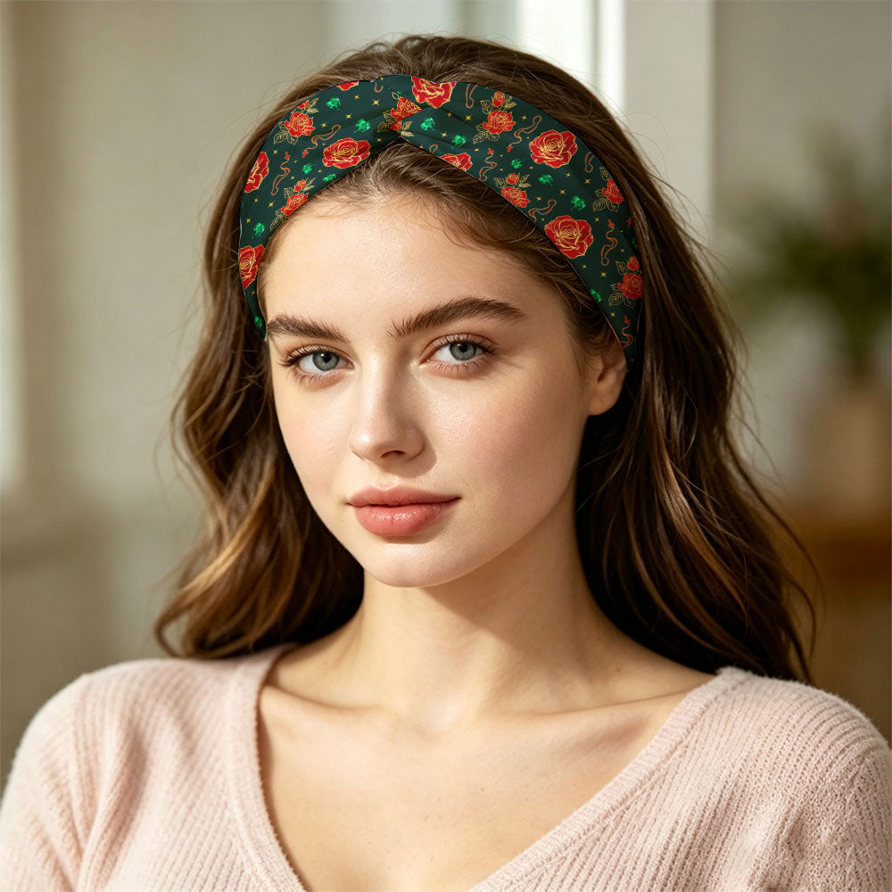 Retro Flower Christian Seamless Wide Headband