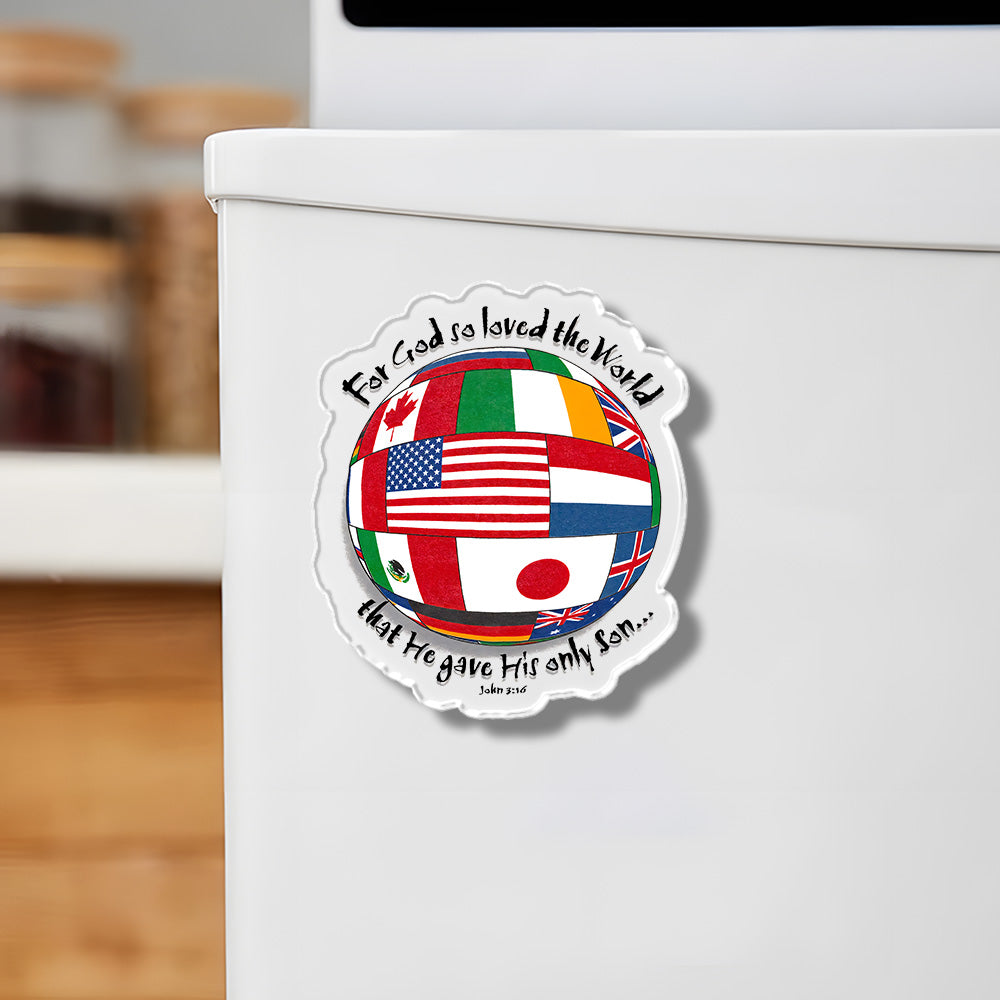 For God So Loved The World Acrylic Refrigerator Magnets