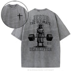 Jesus The Ultimate Deadlifter Christian Washed T-Shirt