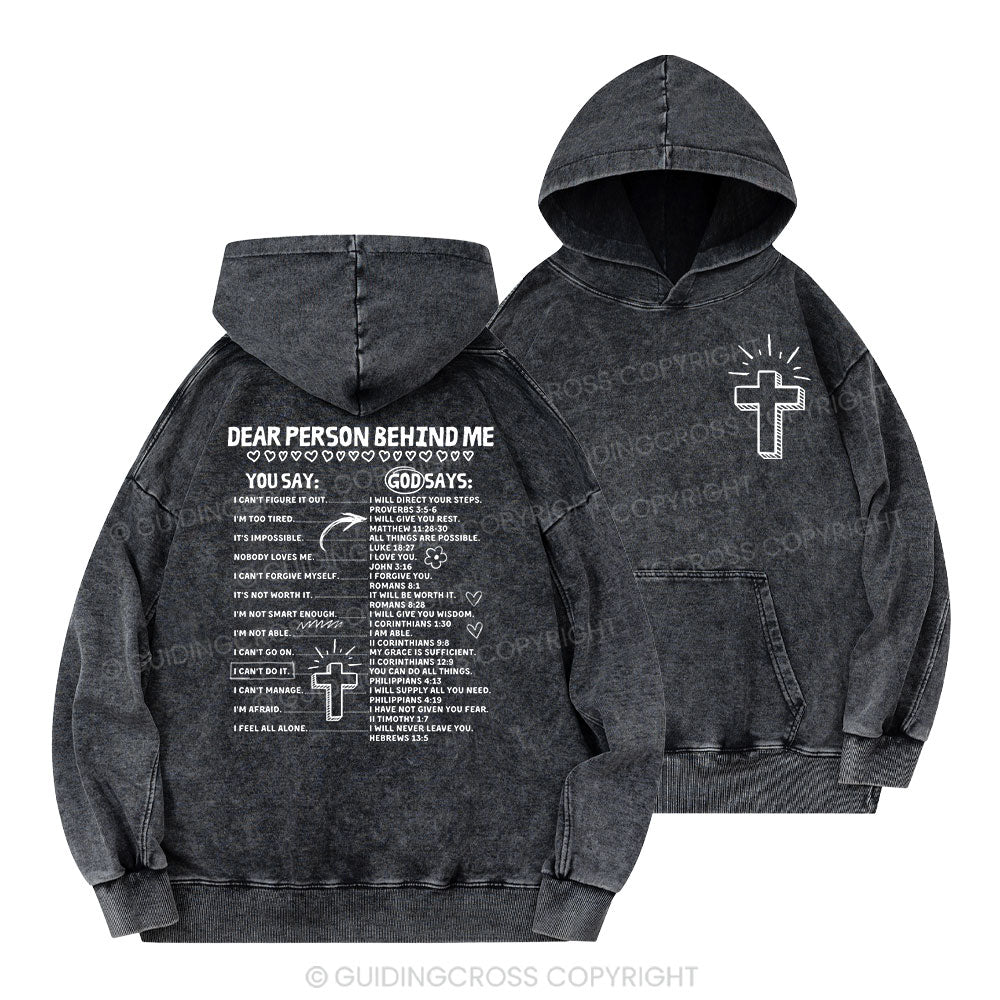 Dear Person Behind Me Christian Washed Hoodie