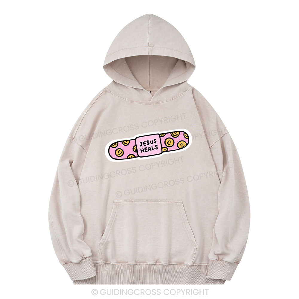 Jesus Heals Christian Washed Hoodie