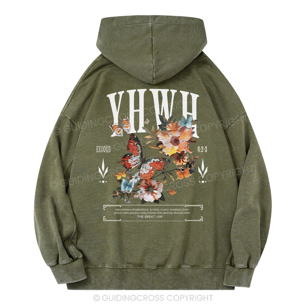 YHWH Christian Washed Hoodie