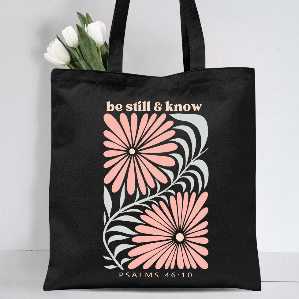 Be Still And Know Christian Canvas Tote Bag
