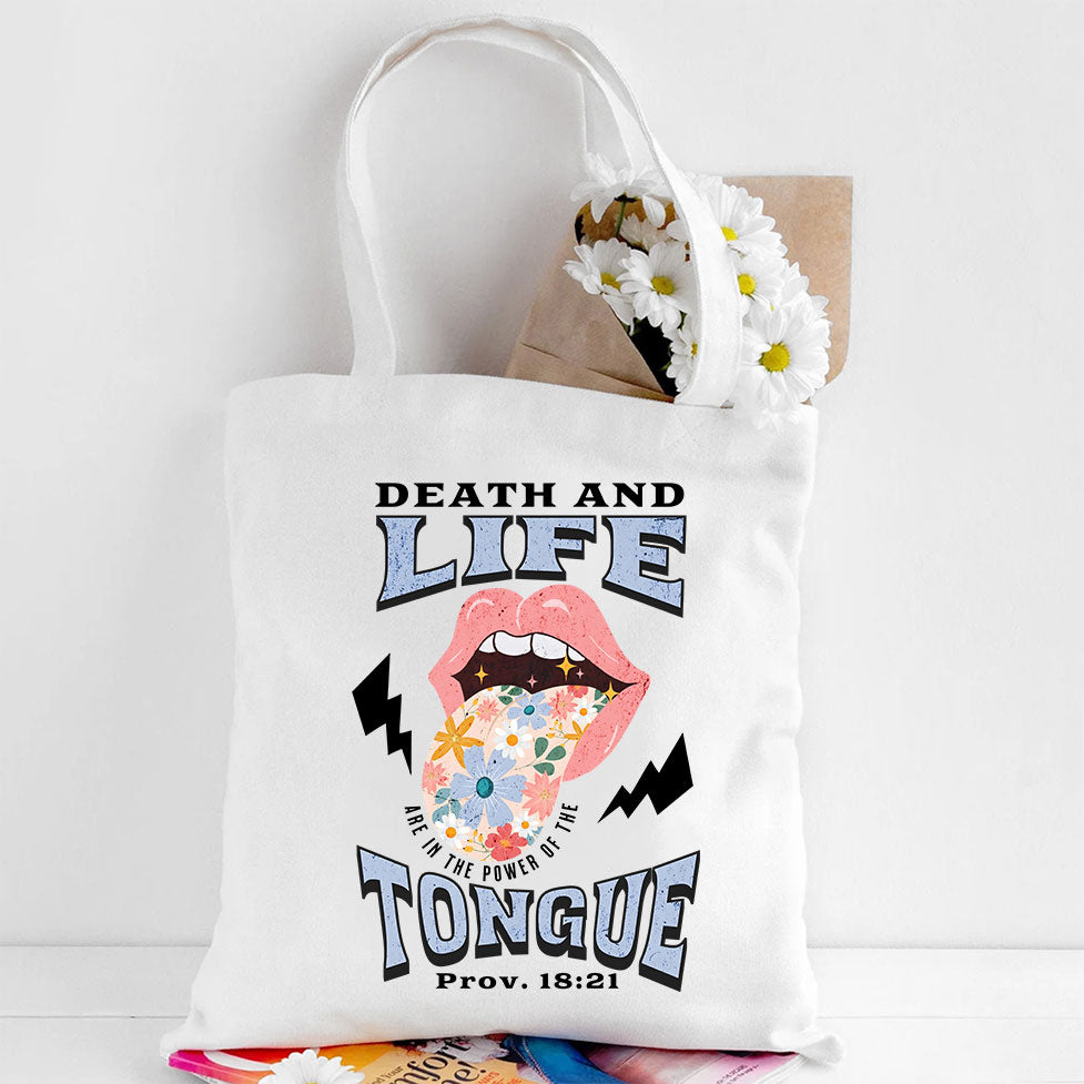 Death And Life Tongue Christian Canvas Tote Bag