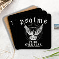 Faith Over Fear Christian Wooden Printed Coasters