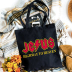 Jesus Highway To Heaven Christian Canvas Tote Bag
