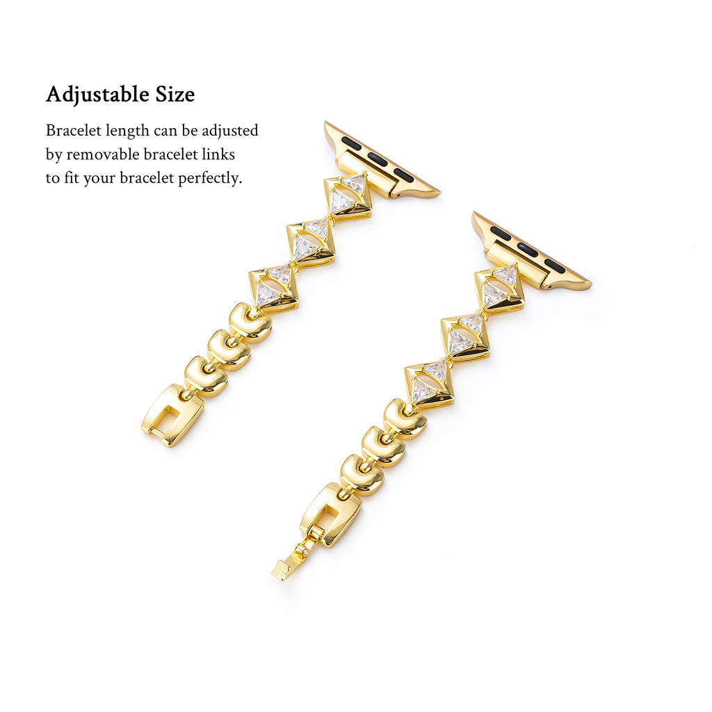 Rhinestone Geo Copper Watch Band