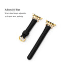 Metal Accented Leather Watch Band for Apple Watch