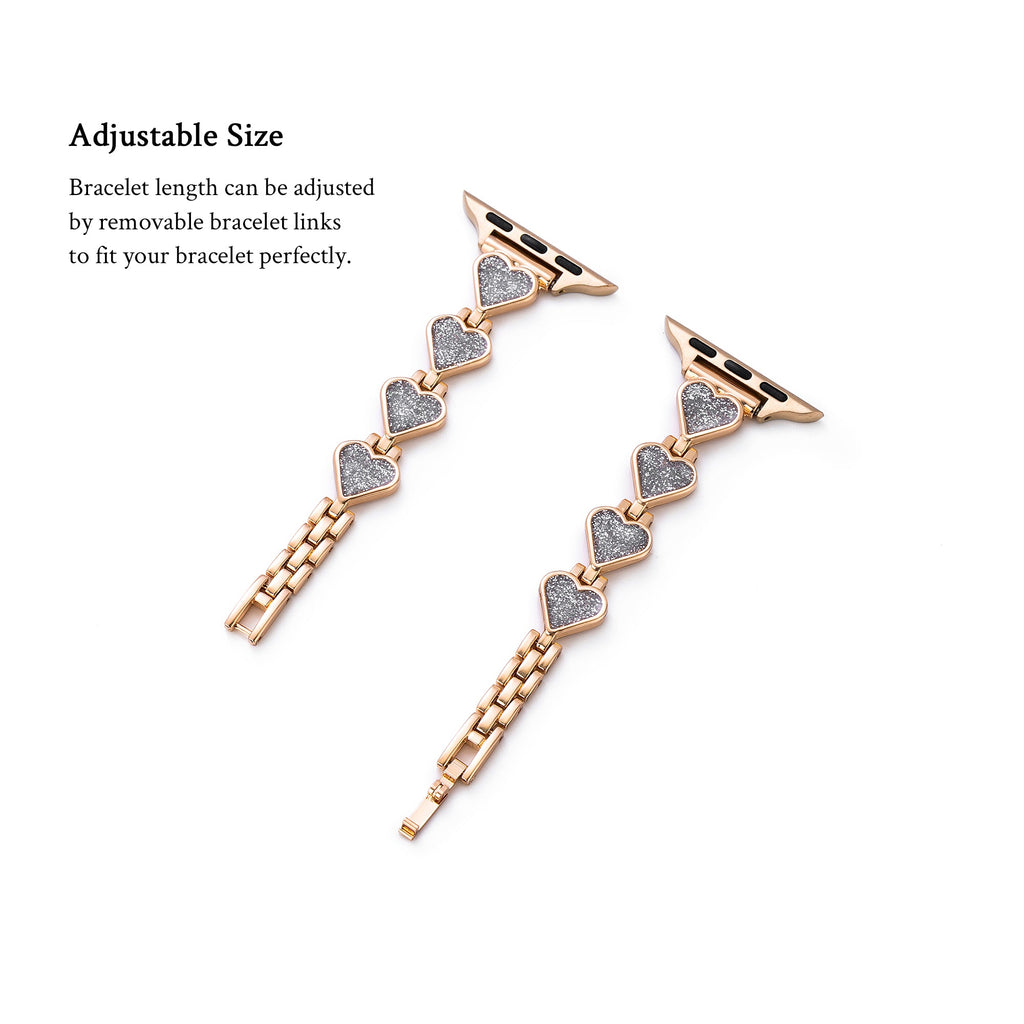 Glitter Love Metal Watch Band for Apple Watch