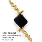 Sleek Wavy Metal Watch Band for Apple Watch