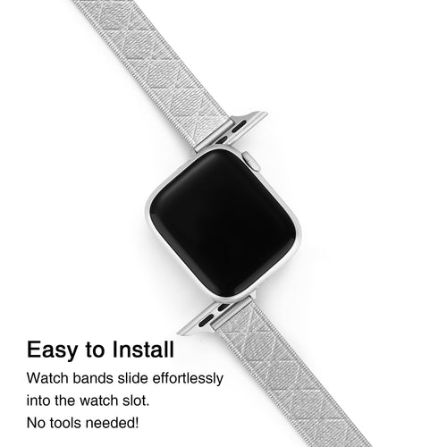 Diamond Textured Stainless Steel Watch Band for Apple Watch