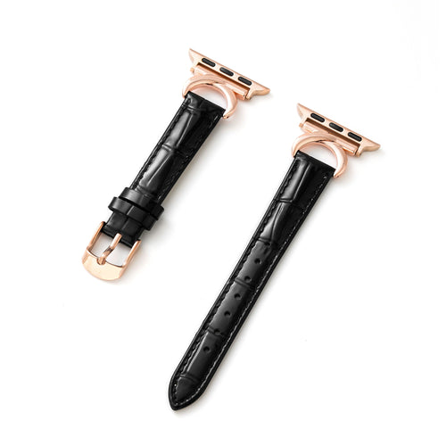 Bamboo Grainy Patent Leather Watch Band for Apple Watch