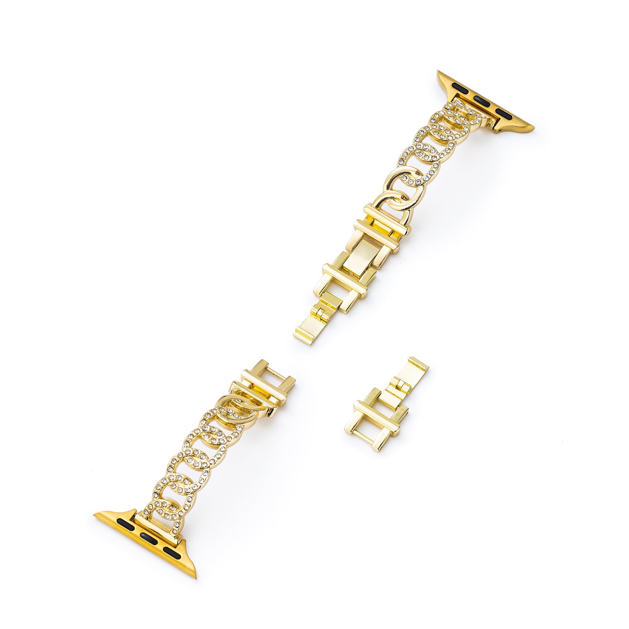 Rhinestone Circular Metal Watch Band
