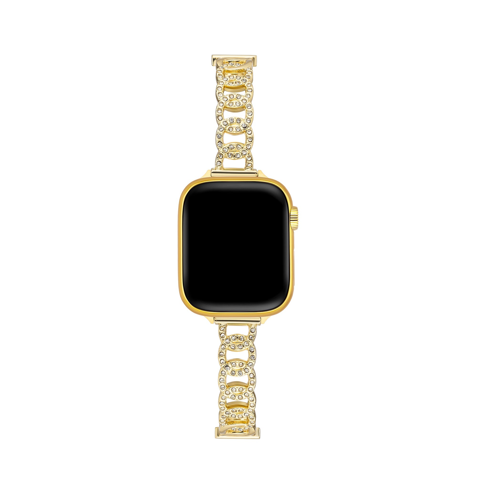 Rhinestone Circular Metal Watch Band